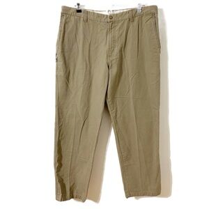 Columbia Heavy Weight 100% Cotton Hiking Pants Khaki Hidden Zip Pocket 36 x 32